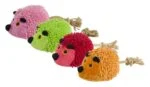 Peluche per cani a forma di riccio con coda in corda e squeaker, rosso, 15 x 20 cm – Fuzzle Hedgie With Tail - immagine 3
