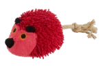 Peluche per cani a forma di riccio con coda in corda e squeaker, rosso, 15 x 20 cm – Fuzzle Hedgie With Tail