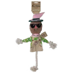 Gioco da tirare a forma di spaventapasseri con corpo frusciante e corda – Garden Paws Scarecrow Scary Harry M
