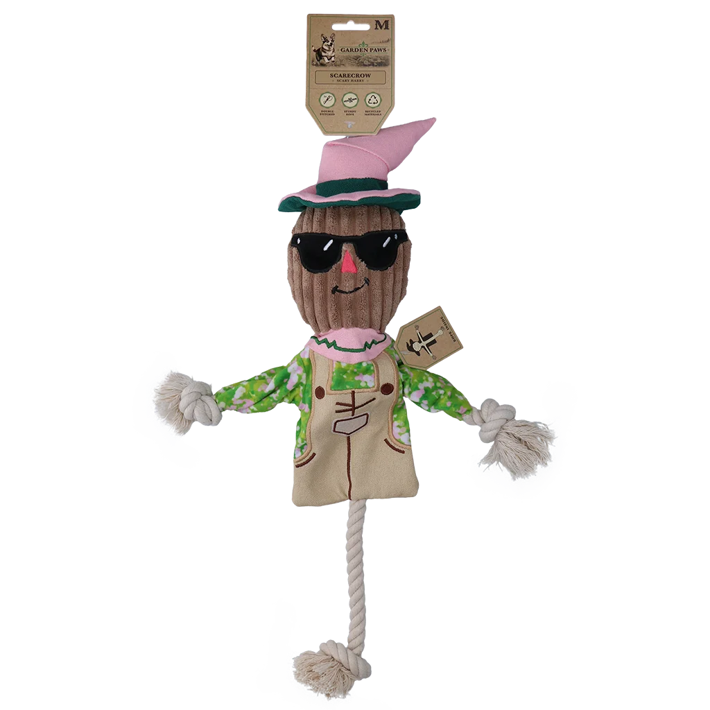 GARD0010M.png Gioco da tirare a forma di spaventapasseri con corpo frusciante e corda – Garden Paws Scarecrow Scary Harry M - immagine 1