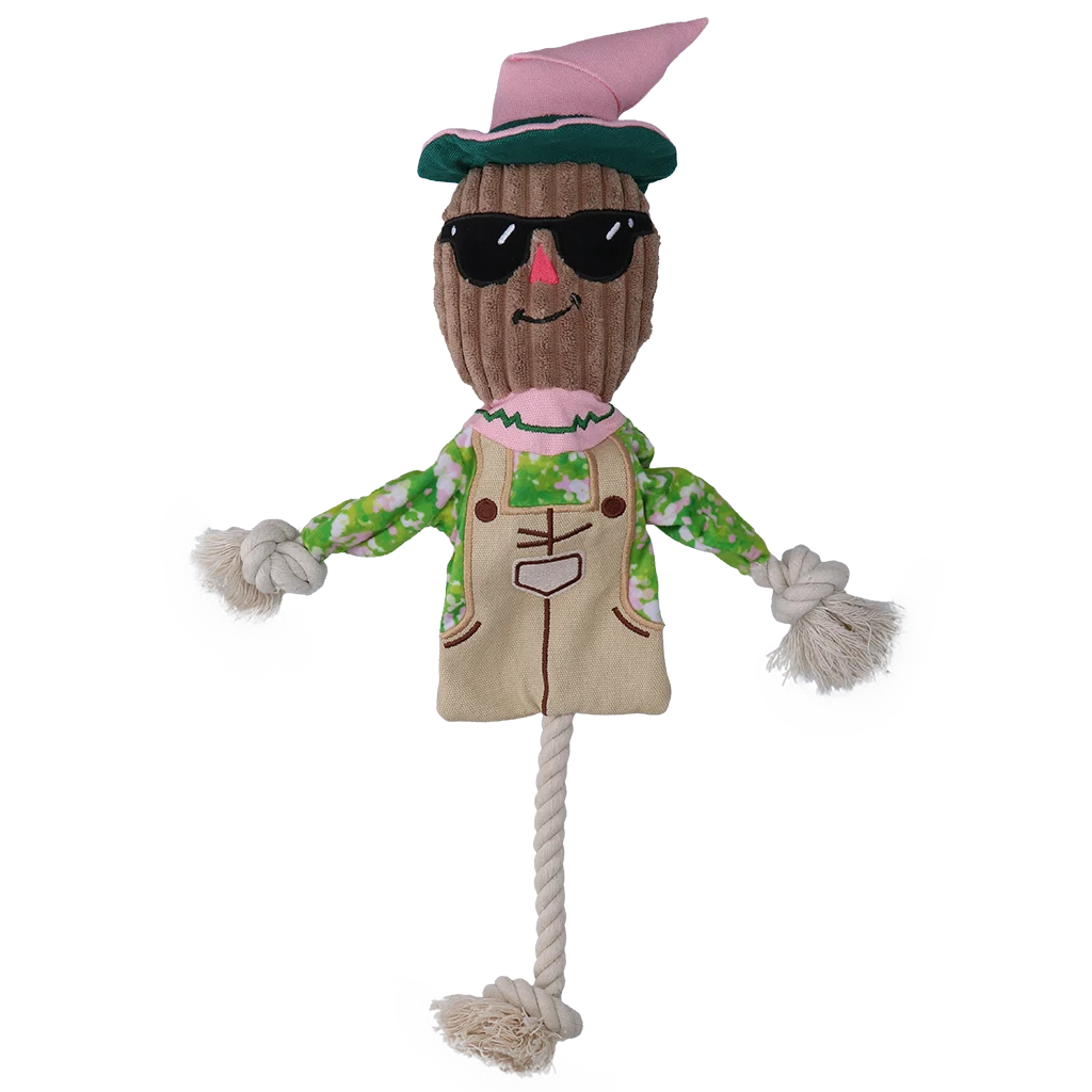 Gioco da tirare a forma di spaventapasseri con corpo frusciante e corda – Garden Paws Scarecrow Scary Harry M - immagine 2