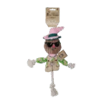 Giocattolo da tira e molla a forma di spaventapasseri con corpo frusciante e corda – Garden Paws Scarecrow Scary Harry S