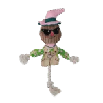 Giocattolo da tira e molla a forma di spaventapasseri con corpo frusciante e corda – Garden Paws Scarecrow Scary Harry S - immagine 2
