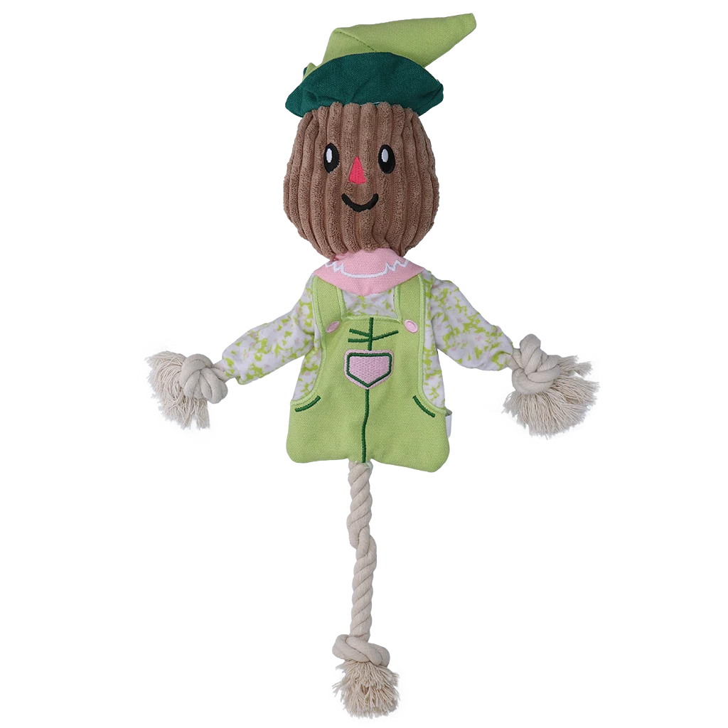 Gioco da tira e molla Scarecrow con corpo frusciante e corda – Garden Paws Scarecrow Indy Fields M - immagine 2