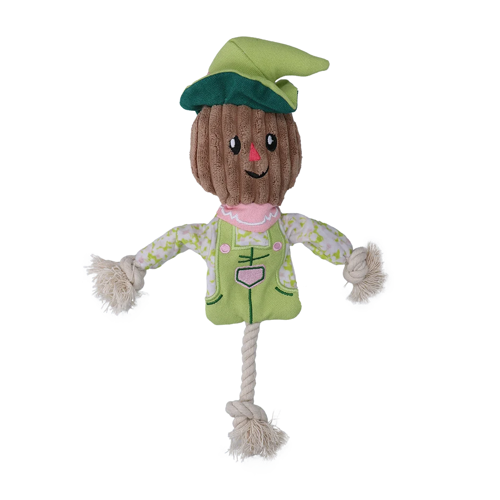 Gioco da tirare a forma di spaventapasseri con corpo frusciante e corda – Garden Paws Scarecrow Indy Fields S - immagine 2