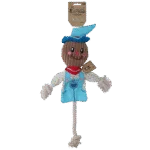 Gioco da tirare a forma di spaventapasseri con corpo frusciante e corda – Garden Paws Scarecrow Calvin Crow M