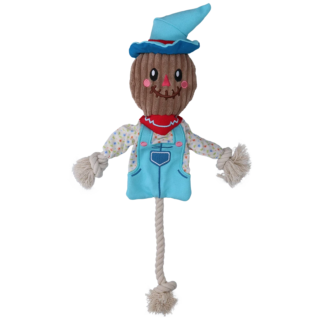 Gioco da tirare a forma di spaventapasseri con corpo frusciante e corda – Garden Paws Scarecrow Calvin Crow M - immagine 2
