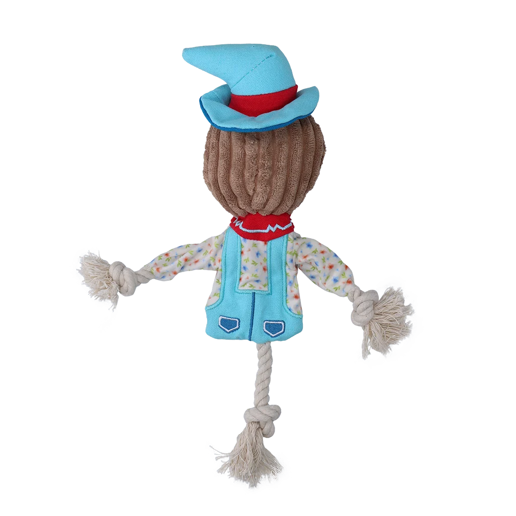 Giocattolo da tiro spaventapasseri con corpo frusciante e corda – Garden Paws Scarecrow Calvin Crow S - immagine 3