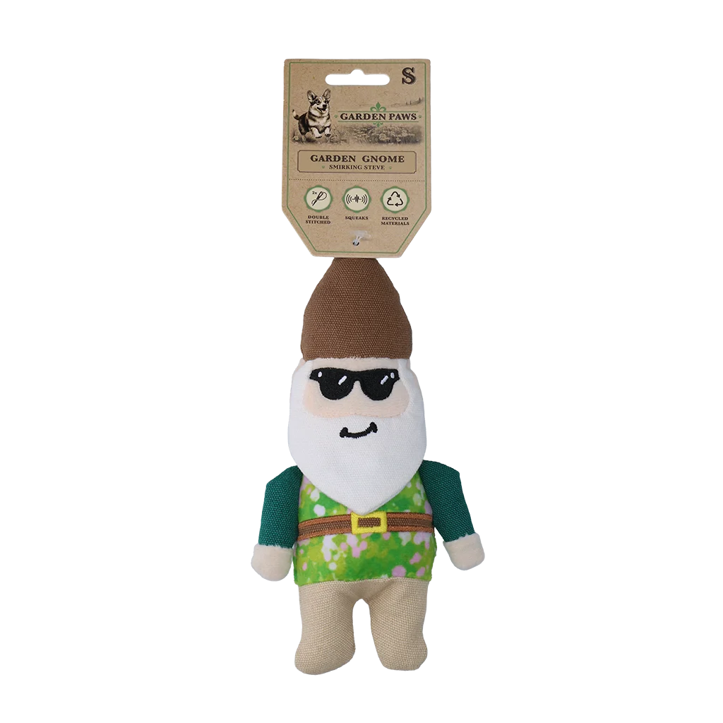 Peluche per cani Gnomo da giardino con squeaker S – Garden Paws Garden Gnome Smirking Steve S - immagine 1