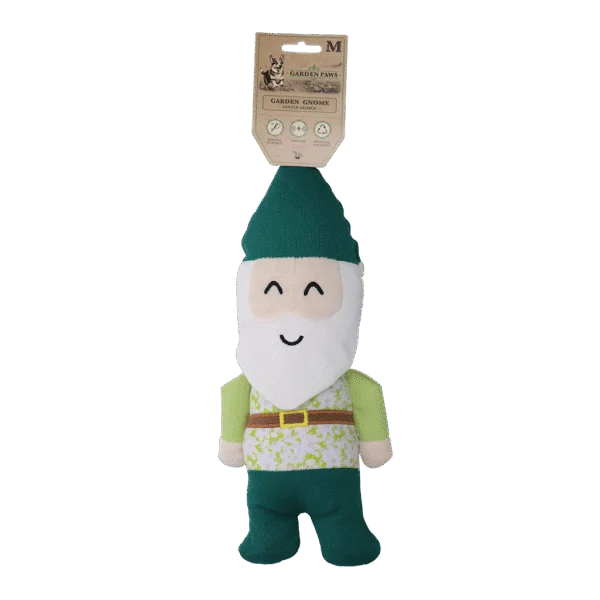 Peluche per cani gnomo da giardino con squeaker M – Garden Paws Garden Gnome Gentle George M