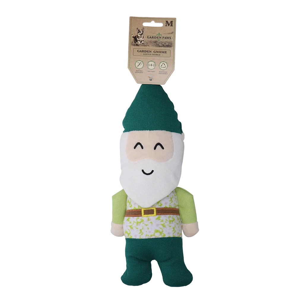 Peluche per cani gnomo da giardino con squeaker M – Garden Paws Garden Gnome Gentle George M - immagine 1