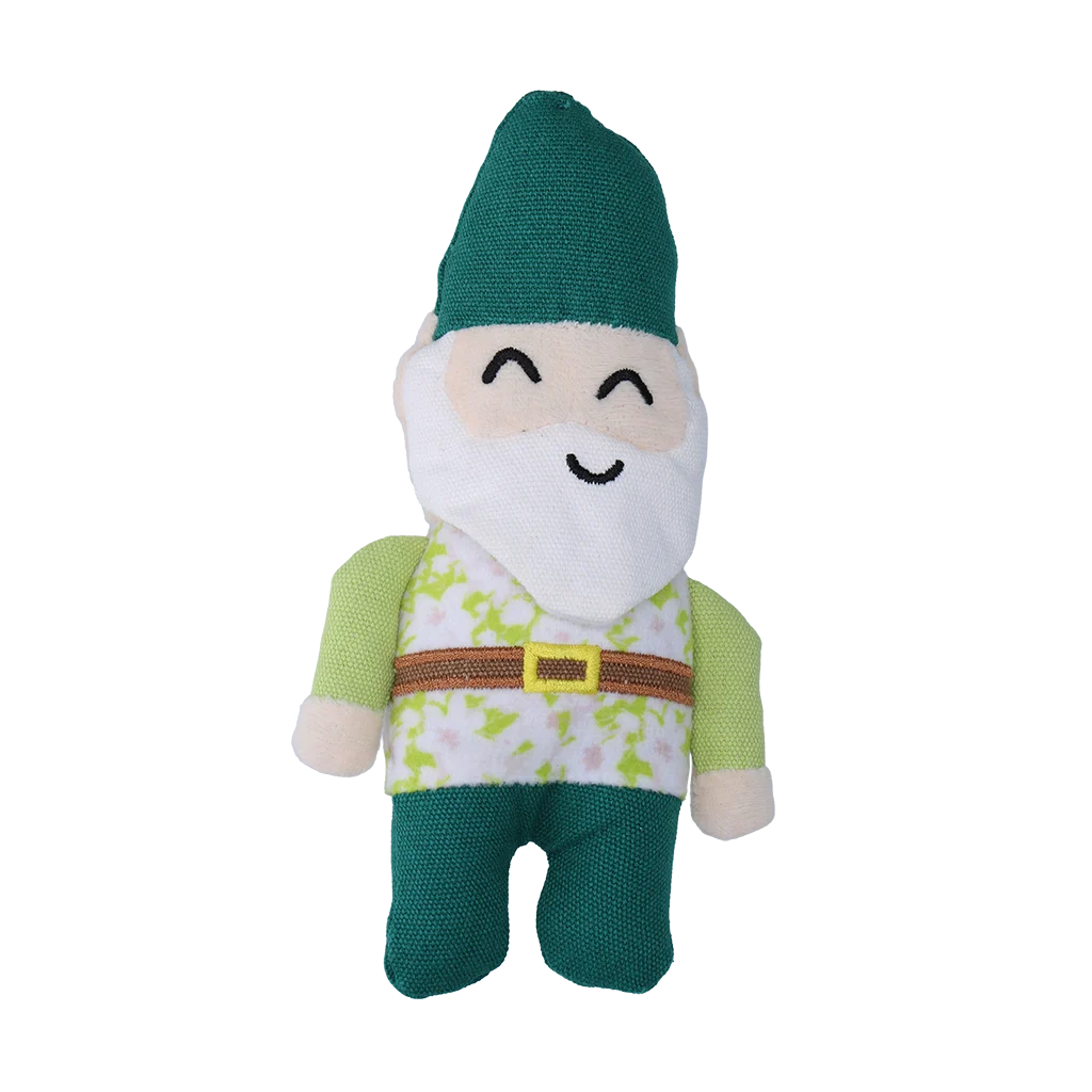 Peluche per cani a forma di gnomo da giardino con squeaker S – Garden Paws Garden Gnome Gentle George S - immagine 3