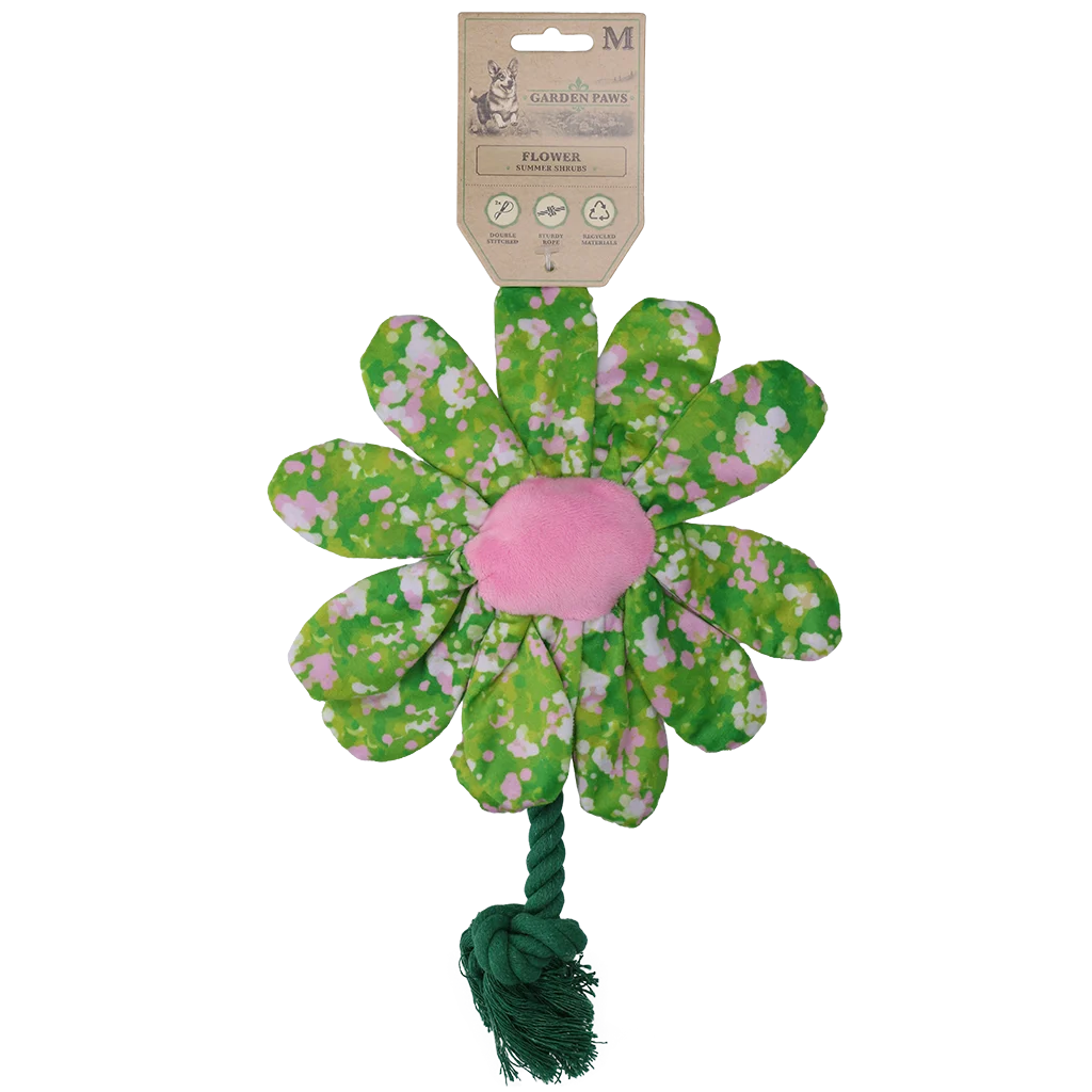 Peluche per cani a forma di fiore con corda M – Garden Paws Flower Summer Shrubs M - immagine 1