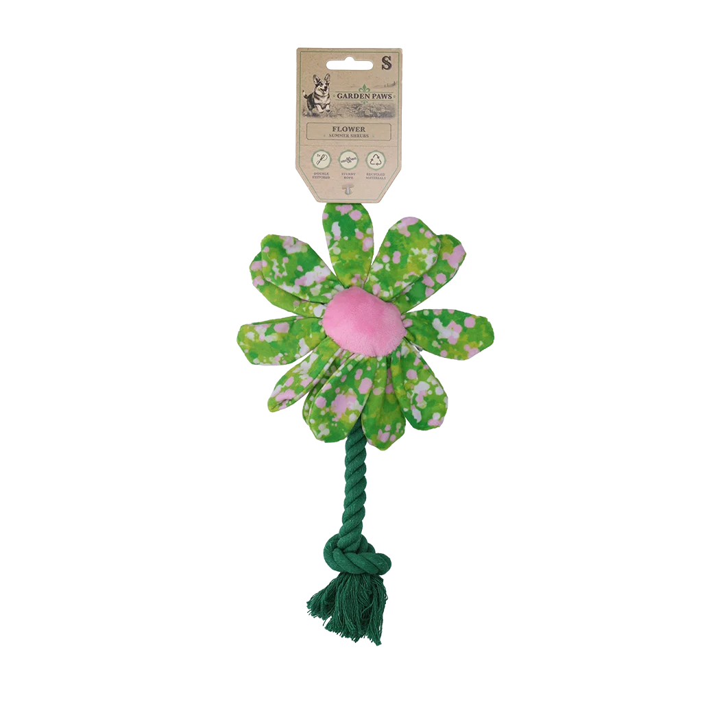 Peluche per cani a forma di fiore con corda S – Garden Paws Flower Summer Shrubs S - immagine 1