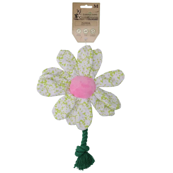 Peluche per cani a forma di fiore con corda, M – Garden Paws Flower Spring Sakura