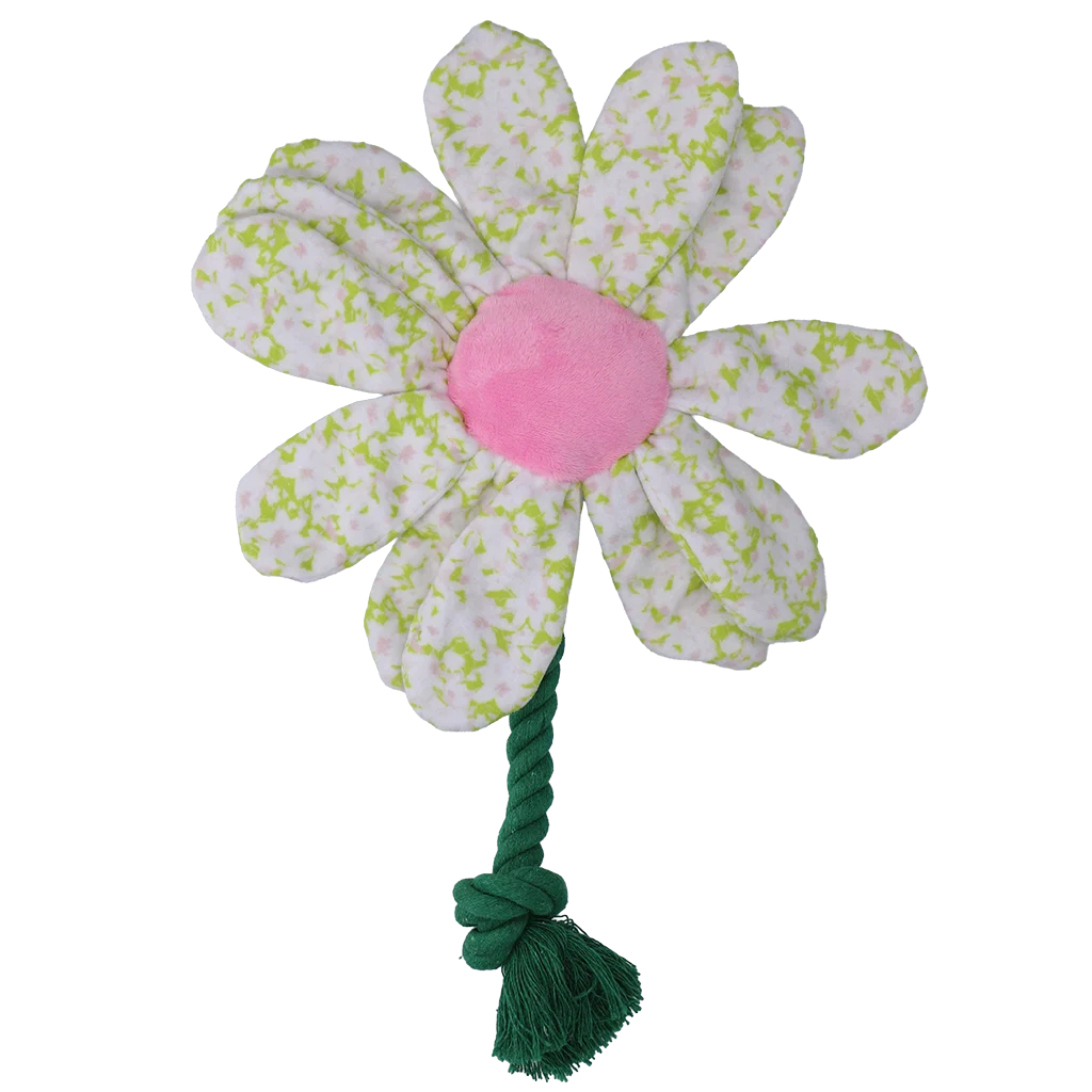 Peluche per cani a forma di fiore con corda, M – Garden Paws Flower Spring Sakura - immagine 2