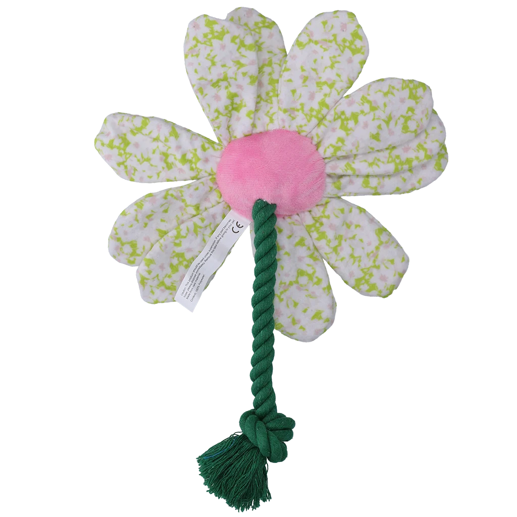 Peluche per cani a forma di fiore con corda, M – Garden Paws Flower Spring Sakura - immagine 3