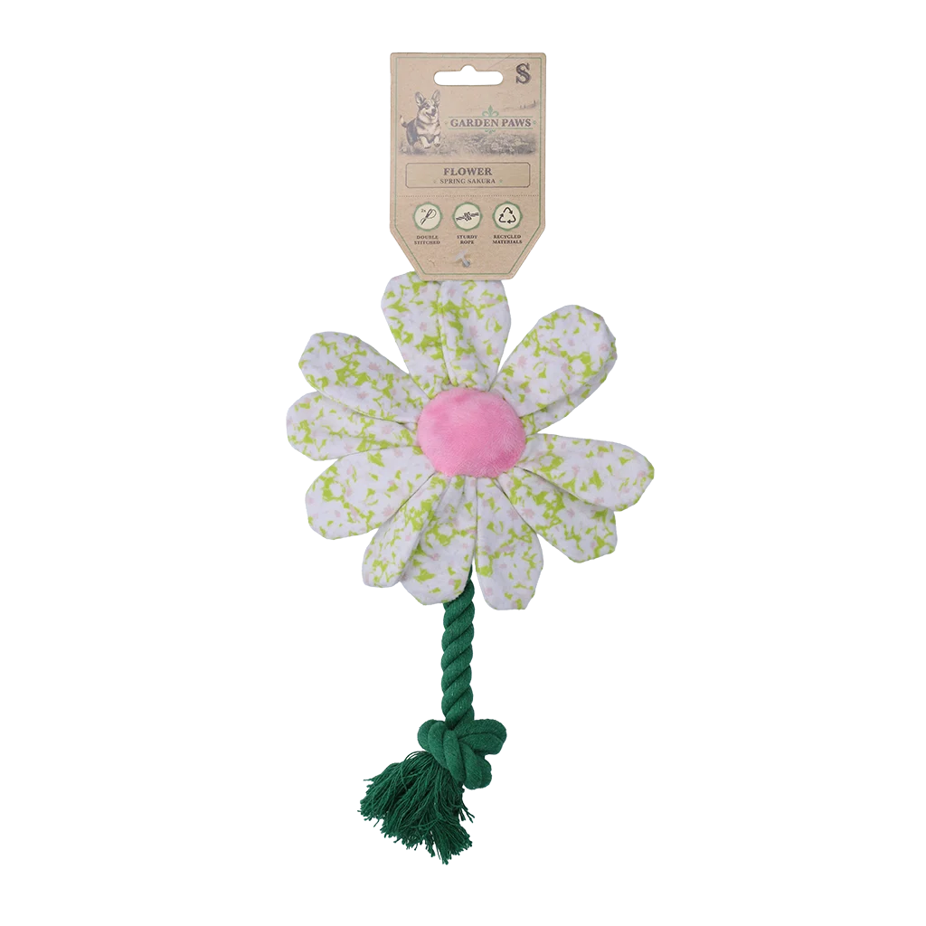 Peluche per cani a forma di fiore con corda, S – Garden Paws Flower Spring Sakura - immagine 1