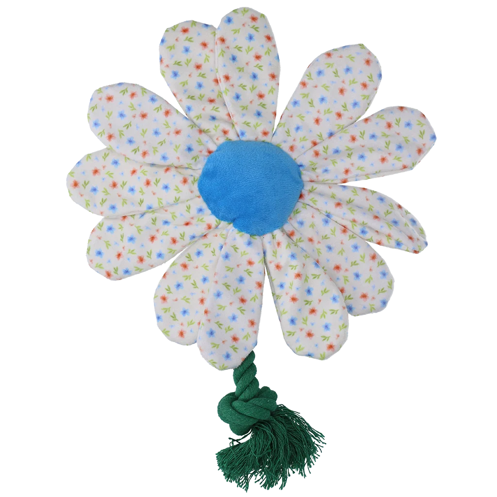 Peluche per cani a forma di fiore con corda, M – Garden Paws Flower Sky Flowers - immagine 2