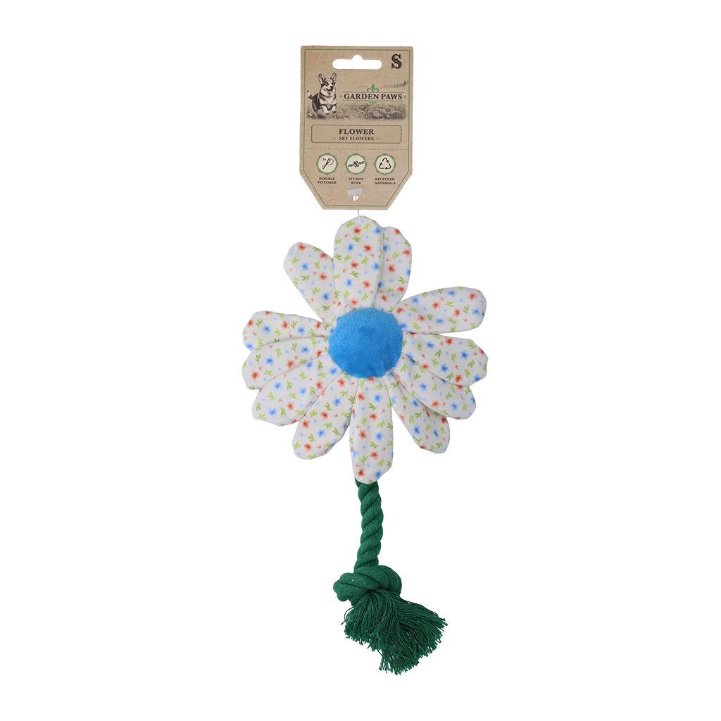 Peluche per cani a forma di fiore con corda, S – Garden Paws Flower Sky Flowers - immagine 1