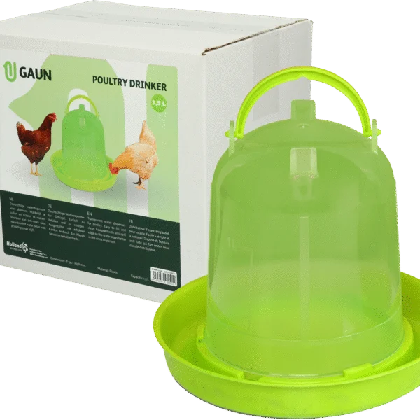 Torre abbeveratoio per galline in plastica trasparente verde lime 1,5 l – Gaun