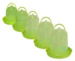Abbeveratoio a torre per polli in plastica trasparente, verde lime, 5 l – Gaun - immagine 5