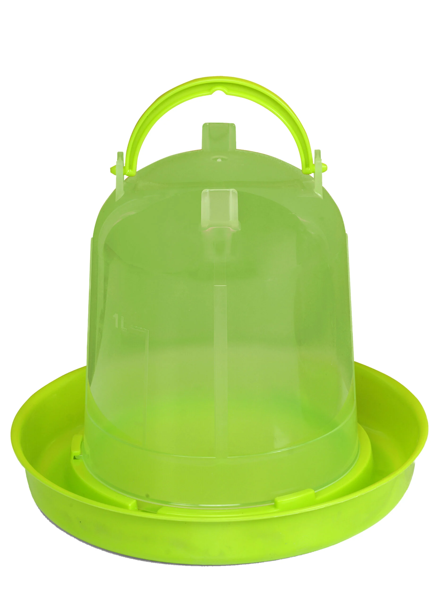 Torre abbeveratoio per galline in plastica trasparente verde lime 1,5 l – Gaun - immagine 2
