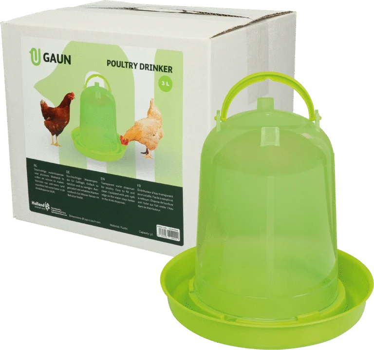 Abbeveratoio a torre per polli in plastica trasparente verde lime 3 l – Gaun