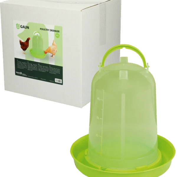 Abbeveratoio a torre per polli in plastica trasparente, verde lime, 5 l – Gaun