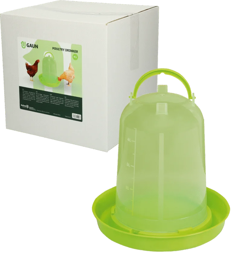 Abbeveratoio a torre per polli in plastica trasparente, verde lime, 5 l – Gaun