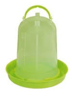 Abbeveratoio a torre per polli in plastica trasparente, verde lime, 5 l – Gaun - immagine 2