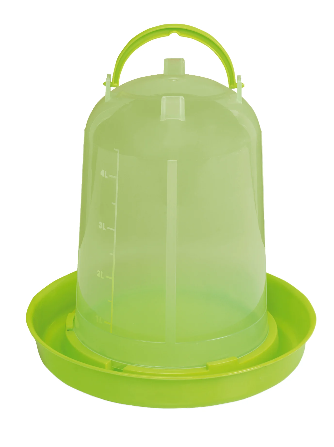 Abbeveratoio a torre per polli in plastica trasparente, verde lime, 5 l – Gaun - immagine 2