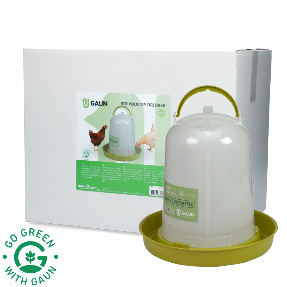 Abbeveratoio a torre per galline in plastica riciclata, verde lime, 10 l – Gaun Bio - immagine 1