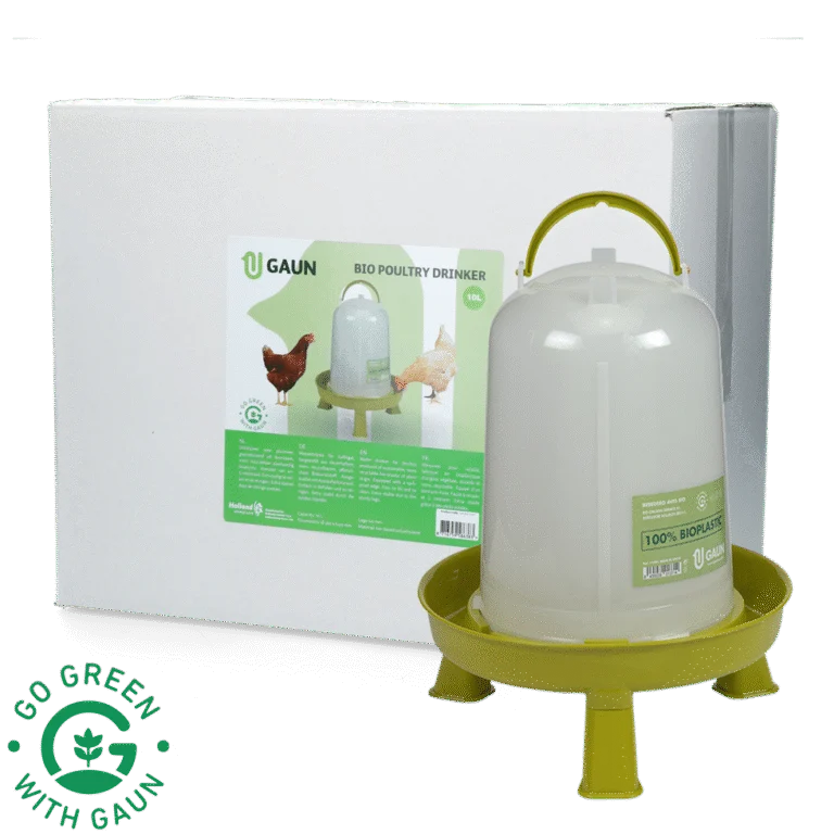 Abbeveratoio a torre per galline con piedini, in plastica riciclata, verde lime, 10 l – Gaun Bio
