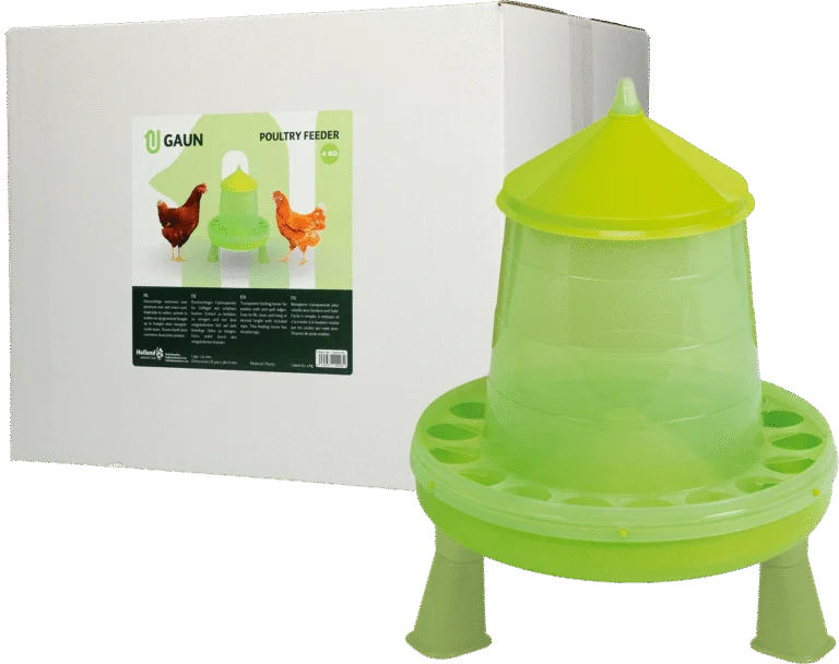 Mangiatoia a torre per pollame su piedini verde lime, 4 kg – Gaun