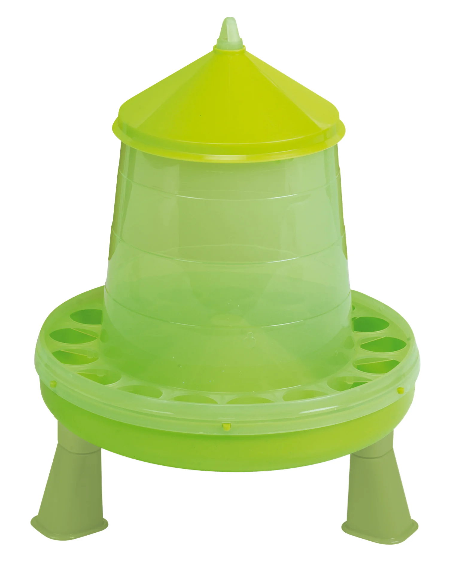 Mangiatoia a torre per pollame su piedini verde lime, 4 kg – Gaun - immagine 2