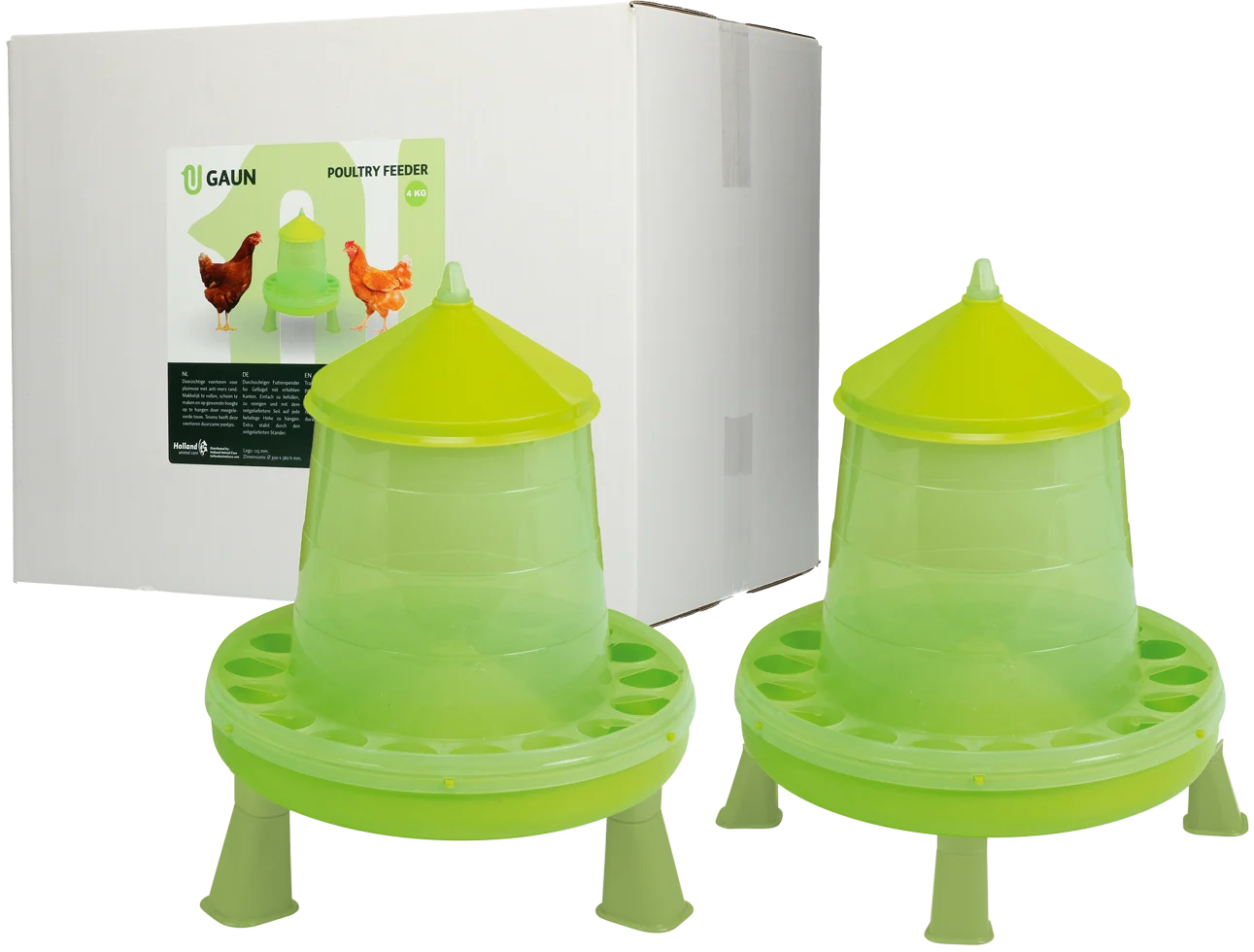 Mangiatoia a torre per pollame su piedini verde lime, 4 kg – Gaun - immagine 6