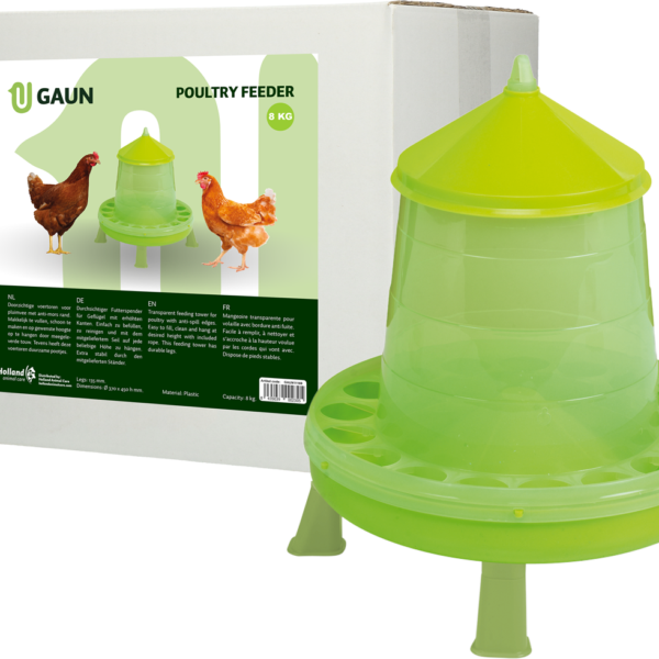 Torretta mangiatoia per pollame con piedini, verde lime, 8 kg – Gaun