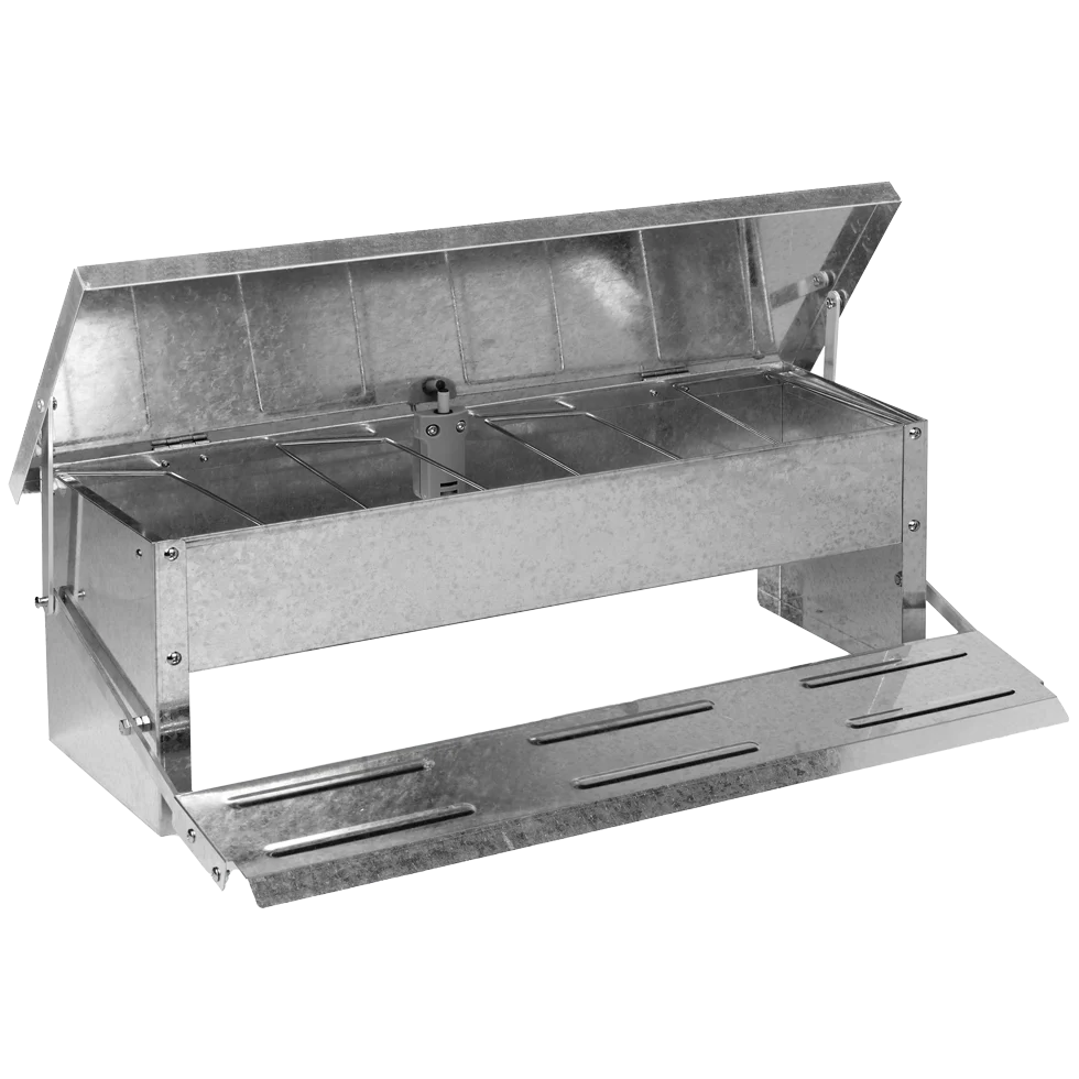 Mangiatoia a pedale per polli con coperchio, 56 x 36 x 18,5 cm – Gaun - immagine 1