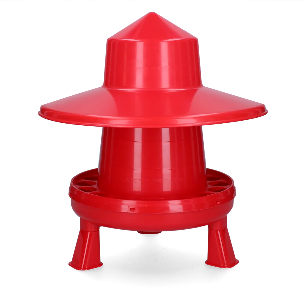 Mangiatoia a torre per pollame con cappello antipioggia e piedini, 4 kg – Gaun - immagine 1
