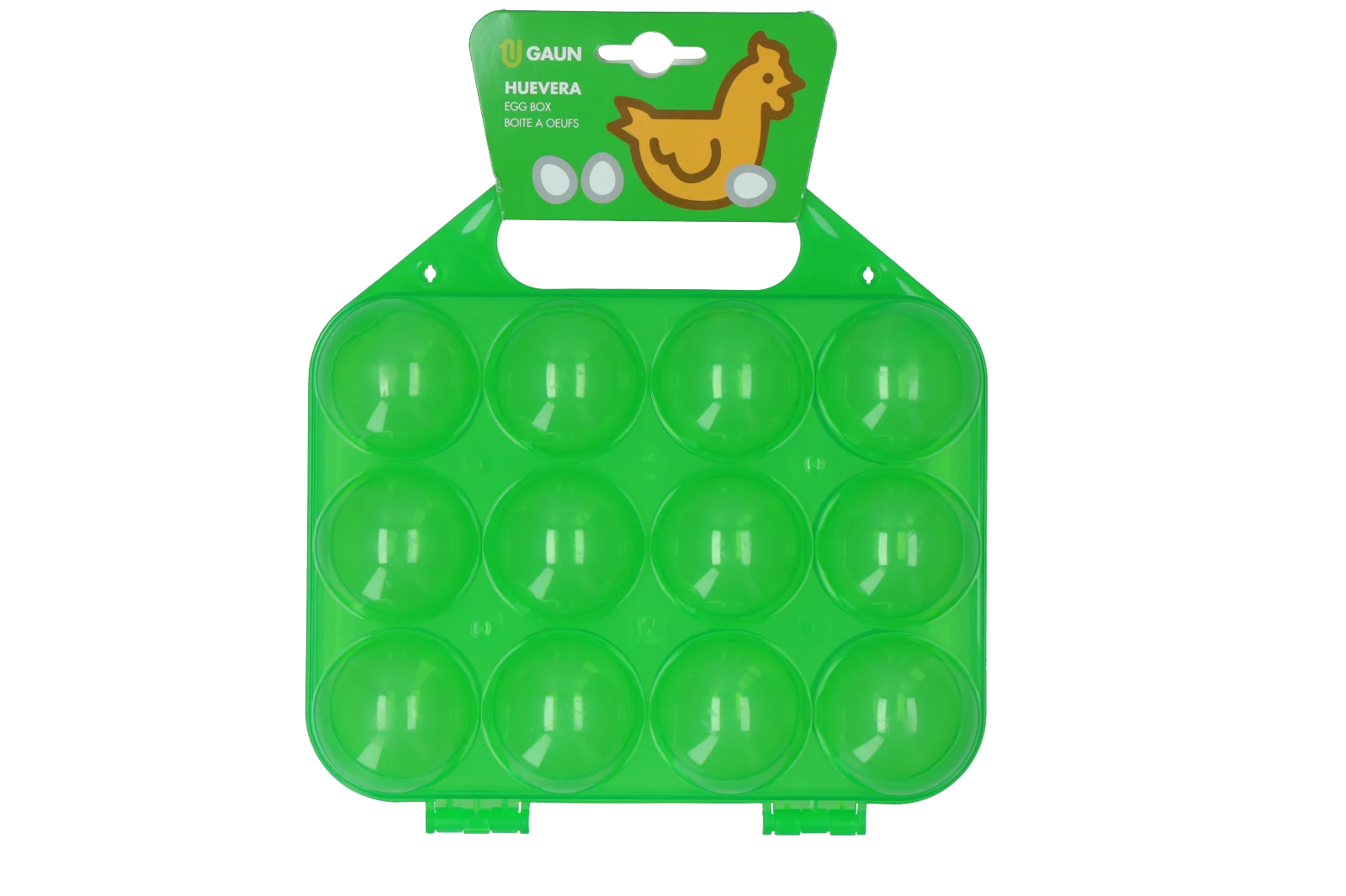 Portauova per 12 uova, verde lime, 18 x 13 cm – Gaun - immagine 1