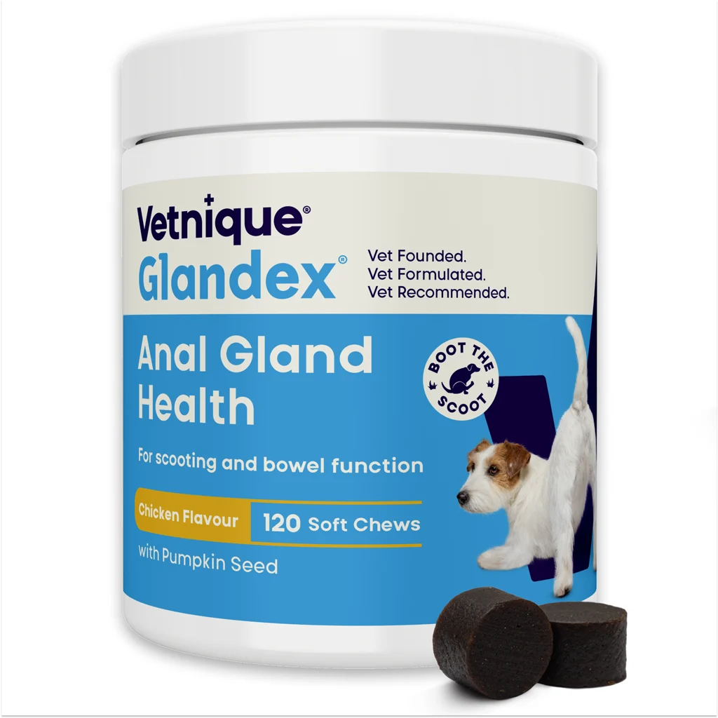 Snack per cani al gusto di pollo con probiotici, 120 pezzi (480 g) – Glandex Soft Chews - immagine 1