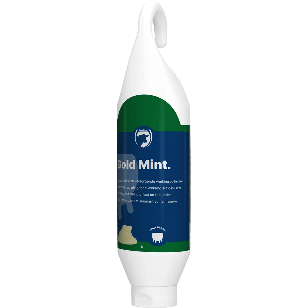 Gel per mammelle con olio di menta piperita per vacche da latte, 1 l – Excellent Gold Mint - immagine 1