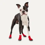 Scarpe per cani con suola antiscivolo, impermeabili, taglia M, rosse e nere, 2 pezzi – Goo-eez Ultras - immagine 3