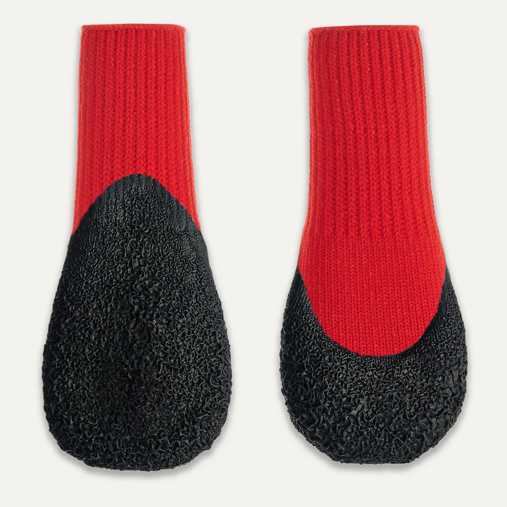 Scarpe impermeabili per cani con suola in gomma, 4 pezzi, XXL, rosse e nere – Goo-eez Lites - immagine 1