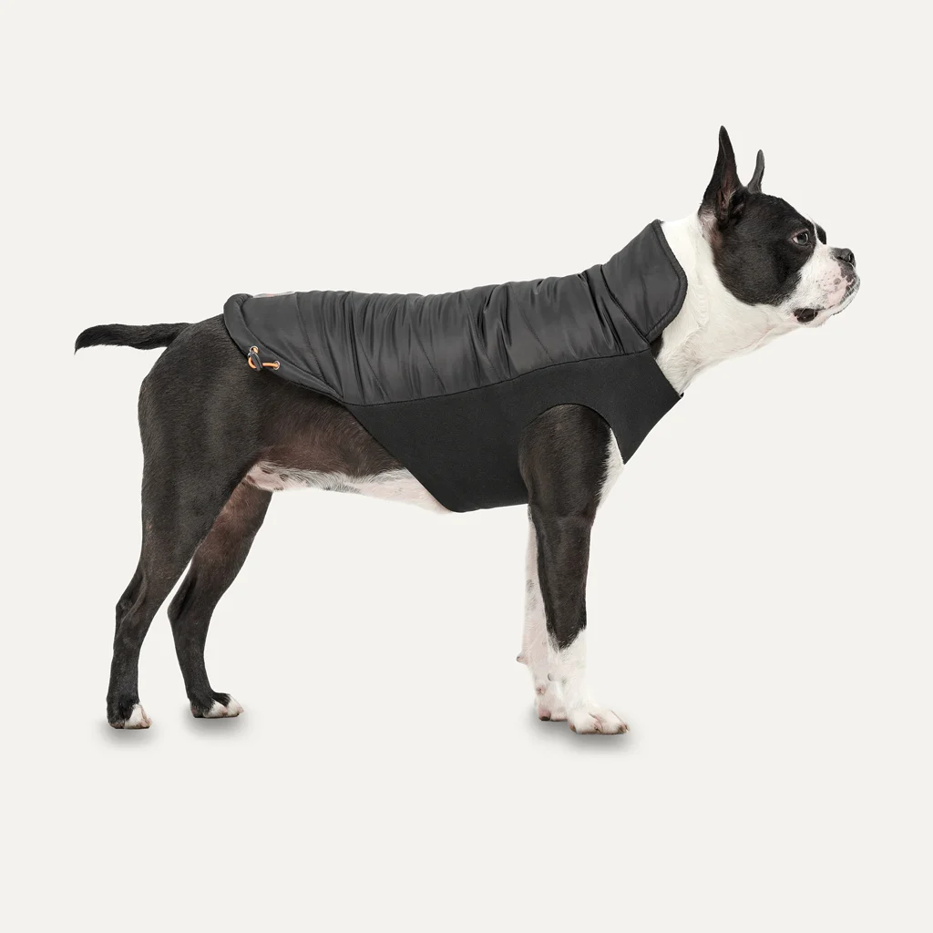 Giacca per cani con fodera in peluche, idrorepellente, L, lunghezza della schiena 52 cm, nera – Goo-eez Mock Neck Signature Wrap Jacket - immagine 2