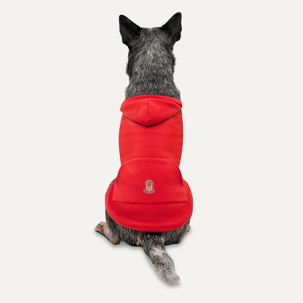 Felpa in pile per cani con fodera in peluche, taglia L, rossa e nera – Goo-eez Kangaroo Fleece Hoodie - immagine 5