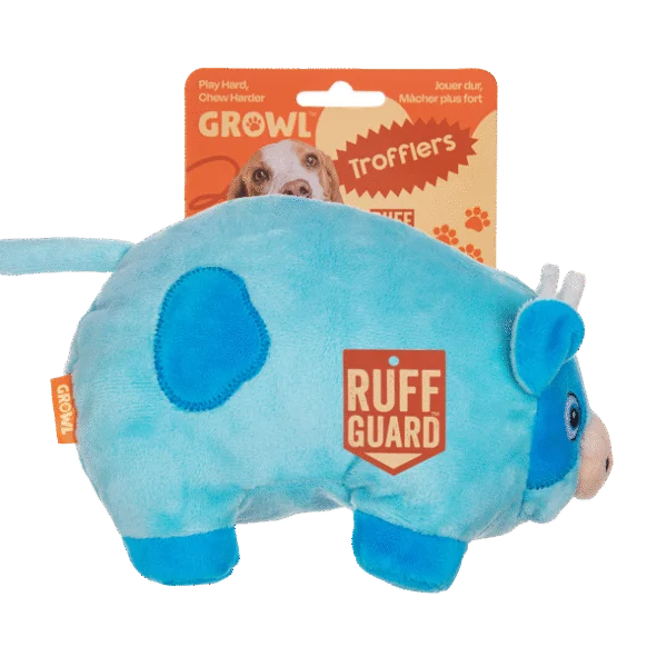 Peluche per cani con fischietto grande – Growl Trofflers Moo Moo la Mucca