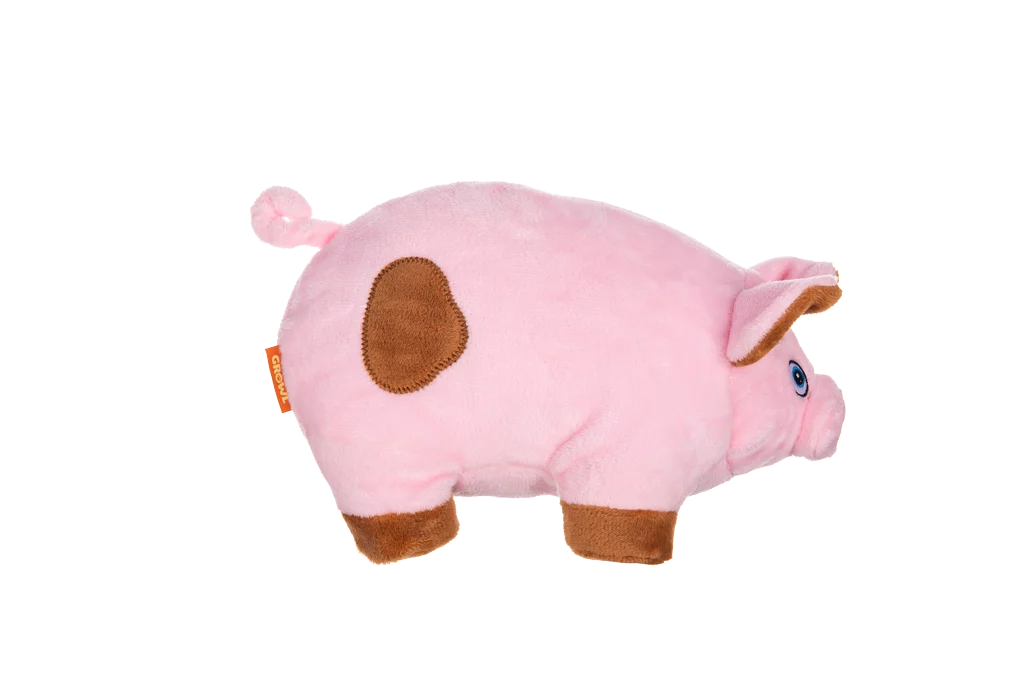 Peluche per cani con grande squeaker – Growl Trofflers Oinkers il Maialino - immagine 2