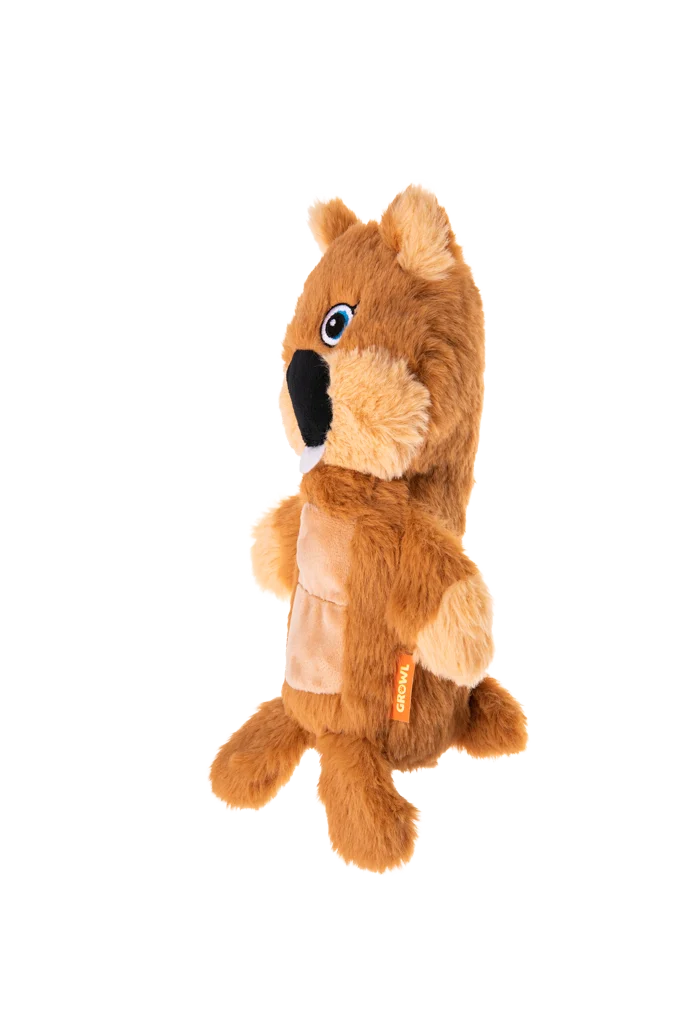 Peluche per cani Castoro con tappetino sonoro e squeaker – Growl Belly Boomerz Benny il Castoro - immagine 3
